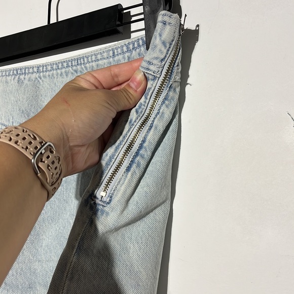 NEW ZARA Light Wash Denim Skirt Size Large - Picture 3 of 8